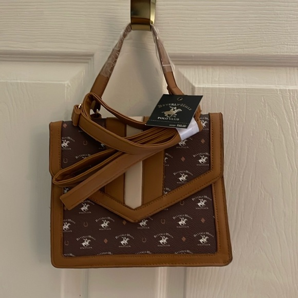 Beverly Hills Polo Club Handbags - Beverly Hills Polo Club Brown Crossbody Bag with Monogram Design
